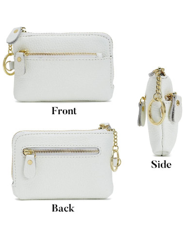 Monedero de Cuero ZOOEASS para Mujeres Blanco con Correa