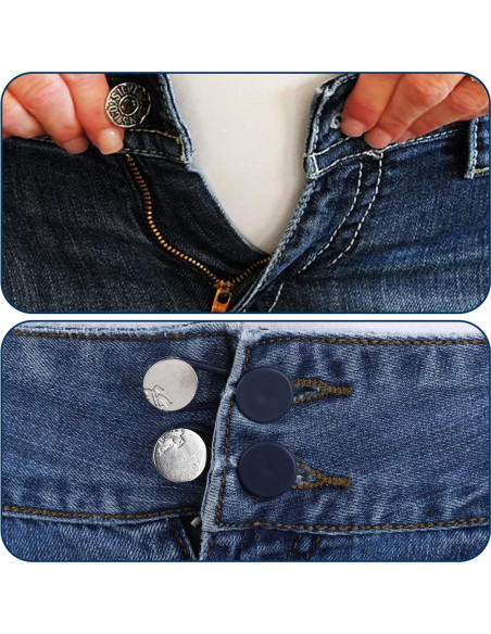 Extensores de Botón para Jeans Qianyu 18 Pcs Ajustables Extensores de Botón para Jeans Qianyu 18 Pcs Ajustables