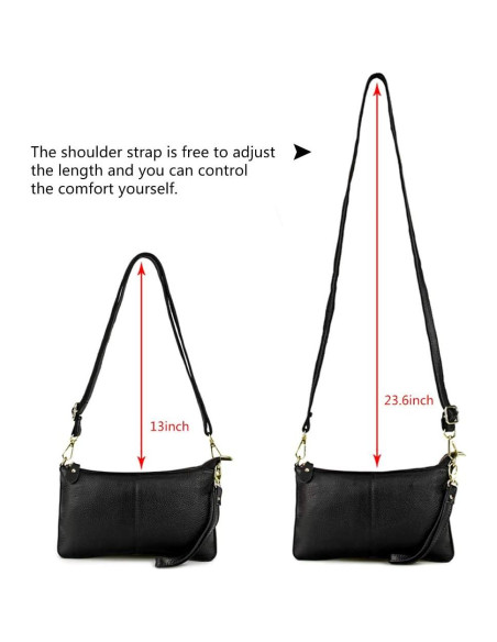 Cartera de Cuero Genuino Artwell para Mujeres - Negro Cartera de Cuero Genuino Artwell para Mujeres - Negro