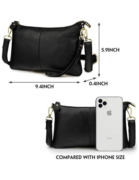 Cartera de Cuero Genuino Artwell para Mujeres - Negro Cartera de Cuero Genuino Artwell para Mujeres - Negro