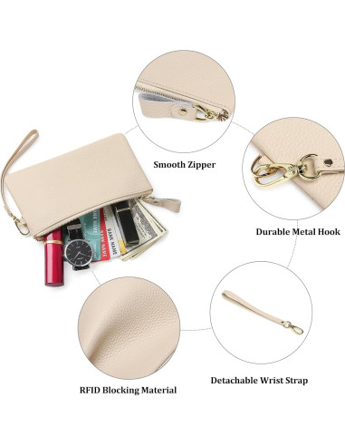 Cartera de Mano GOIACII para Mujeres Cuero con Bloqueo RFID