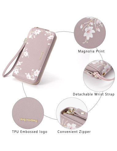 Cartera de Cuero Litchi Pomelo Mejor con Bloqueo RFID 20.1cm