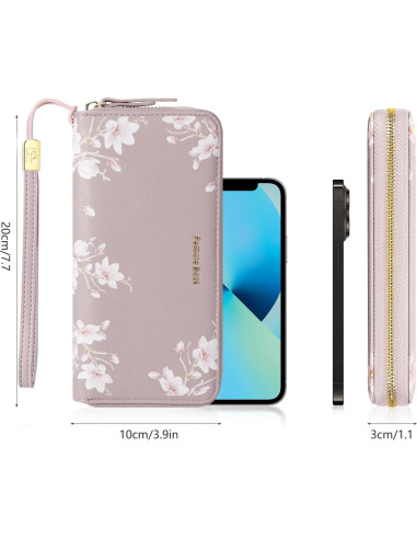 Cartera de Cuero Litchi Pomelo Mejor con Bloqueo RFID 20.1cm