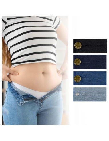 Extensores de Cintura de Mezclilla Sndperiexam 4 Colores Ajustables