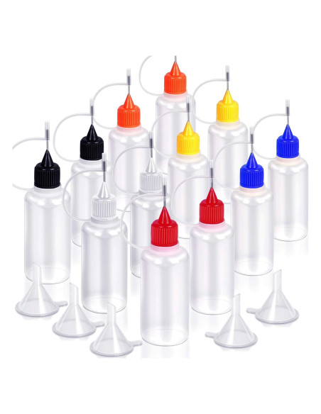 12 Botellas de Aplicador de Precisión YGDZ 30ml con 5 Embudos 12 Botellas de Aplicador de Precisión YGDZ 30ml con 5 Embudos