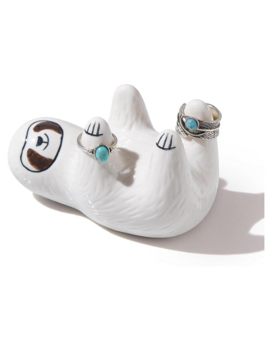 Soporte para Anillos PUDDING CABIN Perezoso Cerámica 10 cm