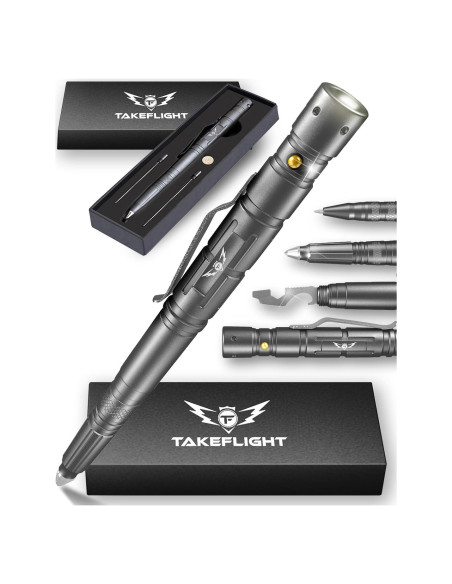 Bolígrafo Táctico TF TAKEFLIGHT con Linterna y Rompevidrios Bolígrafo Táctico TF TAKEFLIGHT con Linterna y Rompevidrios