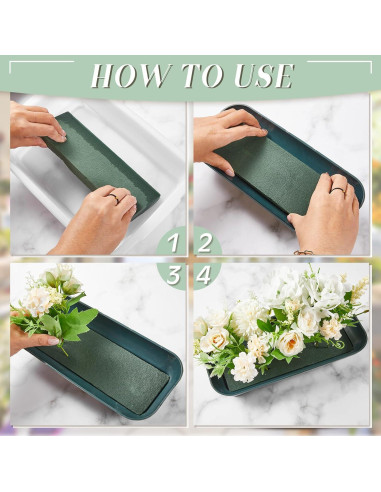 Paquete de 12 Tazones de Espuma Floral Sabary 25.4 cm Verde