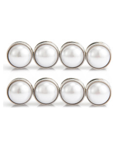 8 Pesos Magnéticos de Perlas para Velo de Boda Plata