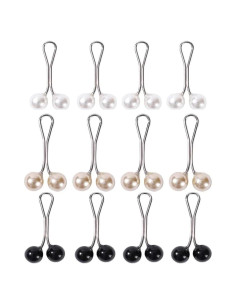 12 Pinzas de Perlas Multicolor para Bufanda Galepromot