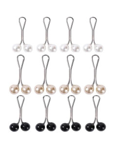 12 Pinzas de Perlas Multicolor para Bufanda Galepromot 2
