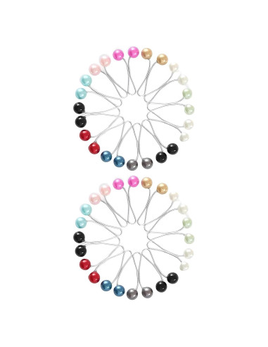 24 Alfileres de Bufanda de Perlas para Mujeres - Multi-Colores