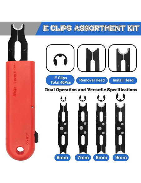 Kit Clips E Sopnom 4 Tamaños 6-9 mm con Herramienta Kit Clips E Sopnom 4 Tamaños 6-9 mm con Herramienta