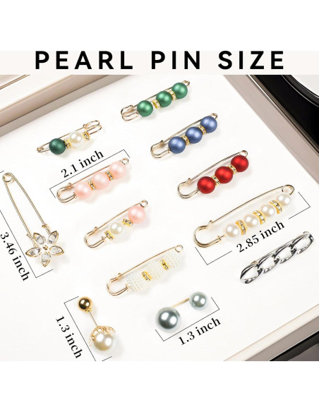 12 Broches de Perlas Artificiales AIWUFLY para Mujeres 12 Broches de Perlas Artificiales AIWUFLY para Mujeres