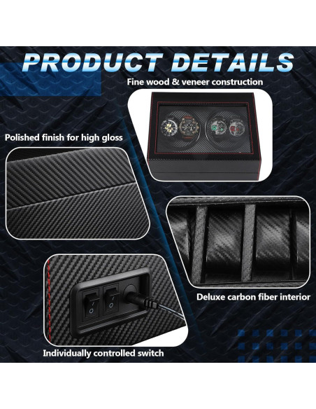 Enrollador de Reloj Automático Landical 4 Rotadores y 6 Compartimentos Enrollador de Reloj Automático Landical 4 Rotadores y 6 Compartimentos