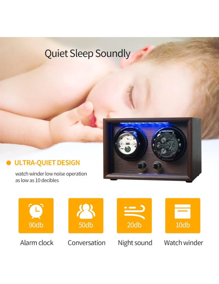 Winder de Reloj Automático ORYX Doble con Luz LED y 4 Modos Winder de Reloj Automático ORYX Doble con Luz LED y 4 Modos