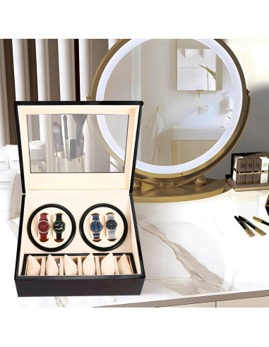 Enrollador Automático de Relojes Homend 4+6 Madera Deluxe