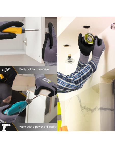 Guantes de Trabajo LOCCEF Nitrilo MicroFoam 6 Pares Grises Guantes de Trabajo LOCCEF Nitrilo MicroFoam 6 Pares Grises