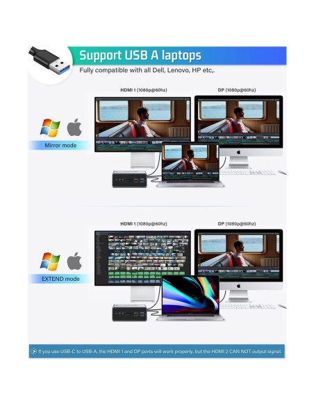 Estación de Acoplamiento UtechSmart 15 en 1 USB C Triple Monitor Estación de Acoplamiento UtechSmart 15 en 1 USB C Triple Monitor