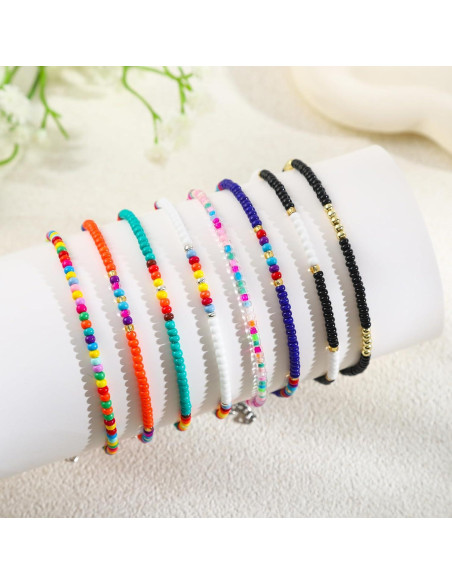 8 Pulseras de Tobillo de Cuentas Hechas a Mano para Mujeres 8 Pulseras de Tobillo de Cuentas Hechas a Mano para Mujeres