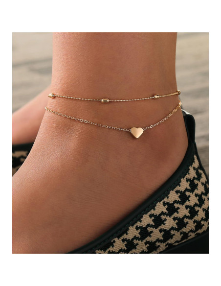 Pulsera de Tobillo de Oro 14K TOSGMY Ajustable 22 cm Pulsera de Tobillo de Oro 14K TOSGMY Ajustable 22 cm