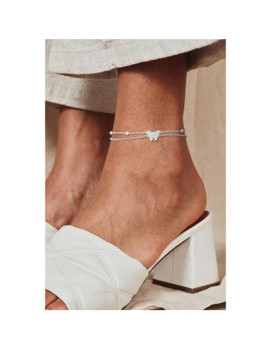 Conjunto de Pulseras de Tobillo de Oro 14K y Plata 925 Jikasi