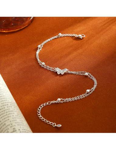 Conjunto de Pulseras de Tobillo de Oro 14K y Plata 925 Jikasi