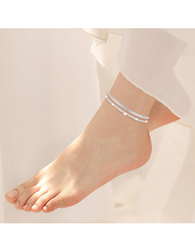 Conjunto de Pulseras de Tobillo Ajustables Nanafast 2/4/6PCS Plata