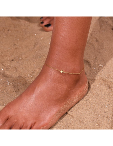 Tobilleras de Oro 18K para Mujeres Ajustables Resistentes al Agua Tobilleras de Oro 18K para Mujeres Ajustables Resistentes al Agua