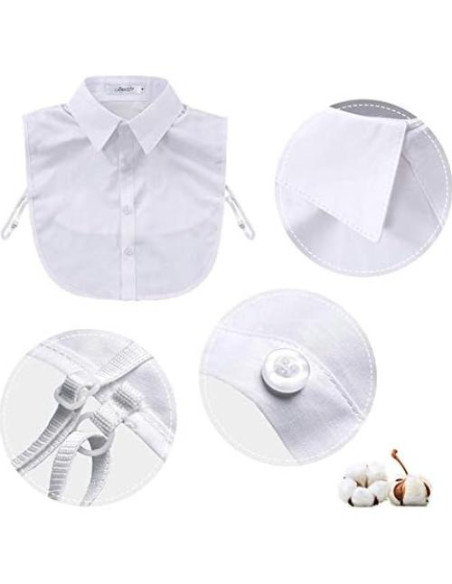Collar Falso de Moda para Hombre Joyci Algodón Blanco Collar Falso de Moda para Hombre Joyci Algodón Blanco