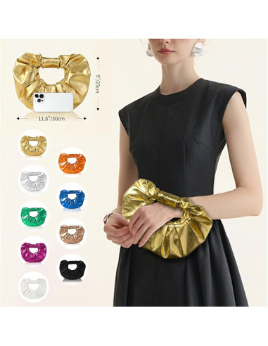 Bolso de Noche de Cuero PU JENSVOIR Oro 30x23 cm