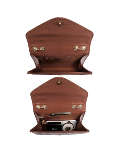 Bolso de mano cruzado acolchado Dasein para mujer - Café