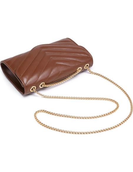 Bolso de mano cruzado acolchado Dasein para mujer - Café