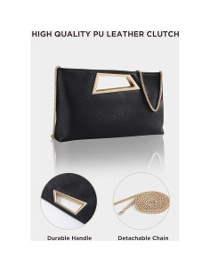 Coucoland Clutch Purse Mujer Cuero Vegano Brillante 30x19 cm 2