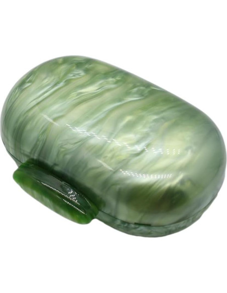 Bolso de mano acrílico GSYPS verde pasto con forma de concha Bolso de mano acrílico GSYPS verde pasto con forma de concha