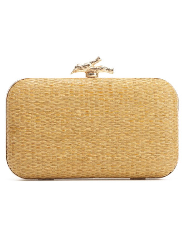Bolso de mano de paja Freie Liebe FLL2763-GO marrón claro