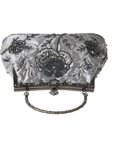 Bolso de mano de lentejuelas DA BODAN con bordado floral