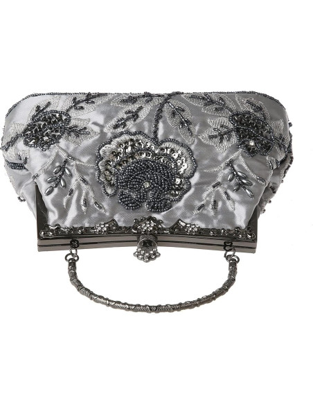 Bolso de mano de lentejuelas DA BODAN con bordado floral Bolso de mano de lentejuelas DA BODAN con bordado floral