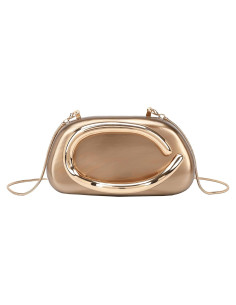 Bolso de Mano Acrílico Buric para Mujeres - 18.5x6x10cm - Bronce
