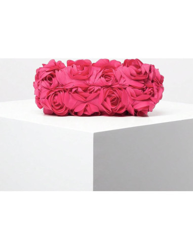 Bolso de Noche Floral 3D Verdusa Rosa Fucsia Talla Única