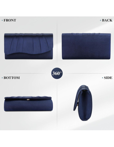 Bolso de Noche Plisado UBAYMAX Azul Marino para Mujeres