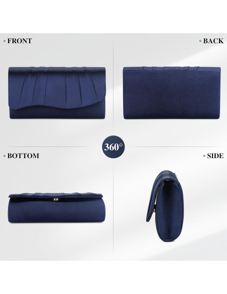 Bolso de Noche Plisado UBAYMAX Azul Marino para Mujeres Bolso de Noche Plisado UBAYMAX Azul Marino para Mujeres