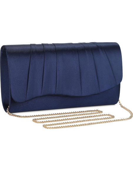 Bolso de Noche Plisado UBAYMAX Azul Marino para Mujeres Bolso de Noche Plisado UBAYMAX Azul Marino para Mujeres