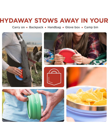 Tazón Plegable HYDAWAY 950ml Silicona para Camping y Mascotas Tazón Plegable HYDAWAY 950ml Silicona para Camping y Mascotas