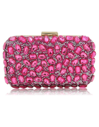 Bolso de mano Milisente rosa con cristales para mujer