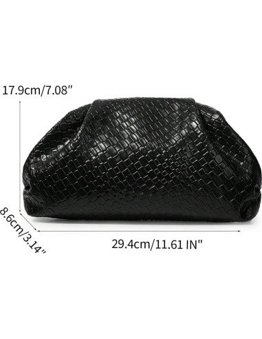 Bolso de mano de cuero vegano PHILOMENA negro 29.5x8x18 cm
