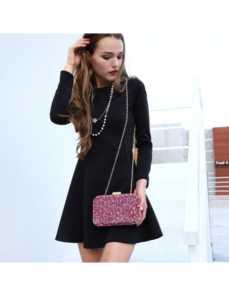 Bolso de mano Milisente rosa con cristales para mujer Bolso de mano Milisente rosa con cristales para mujer