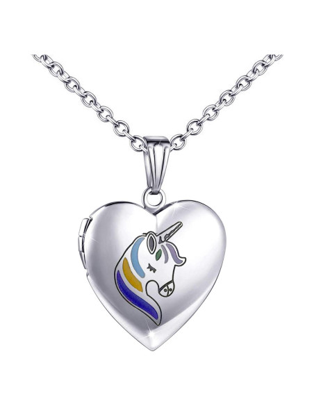 Collar Locket Inicial Unicornio YOUFENG 45cm Acero Inoxidable Collar Locket Inicial Unicornio YOUFENG 45cm Acero Inoxidable