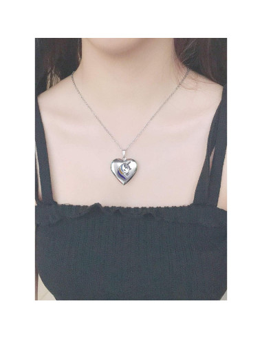 Collar Locket Inicial Unicornio YOUFENG 45cm Acero Inoxidable