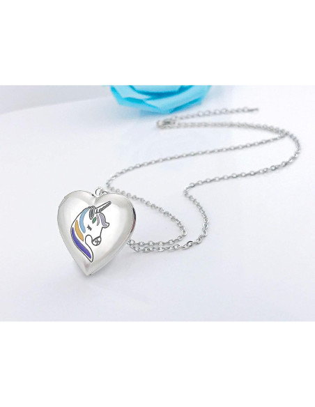 Collar Locket Inicial Unicornio YOUFENG 45cm Acero Inoxidable Collar Locket Inicial Unicornio YOUFENG 45cm Acero Inoxidable